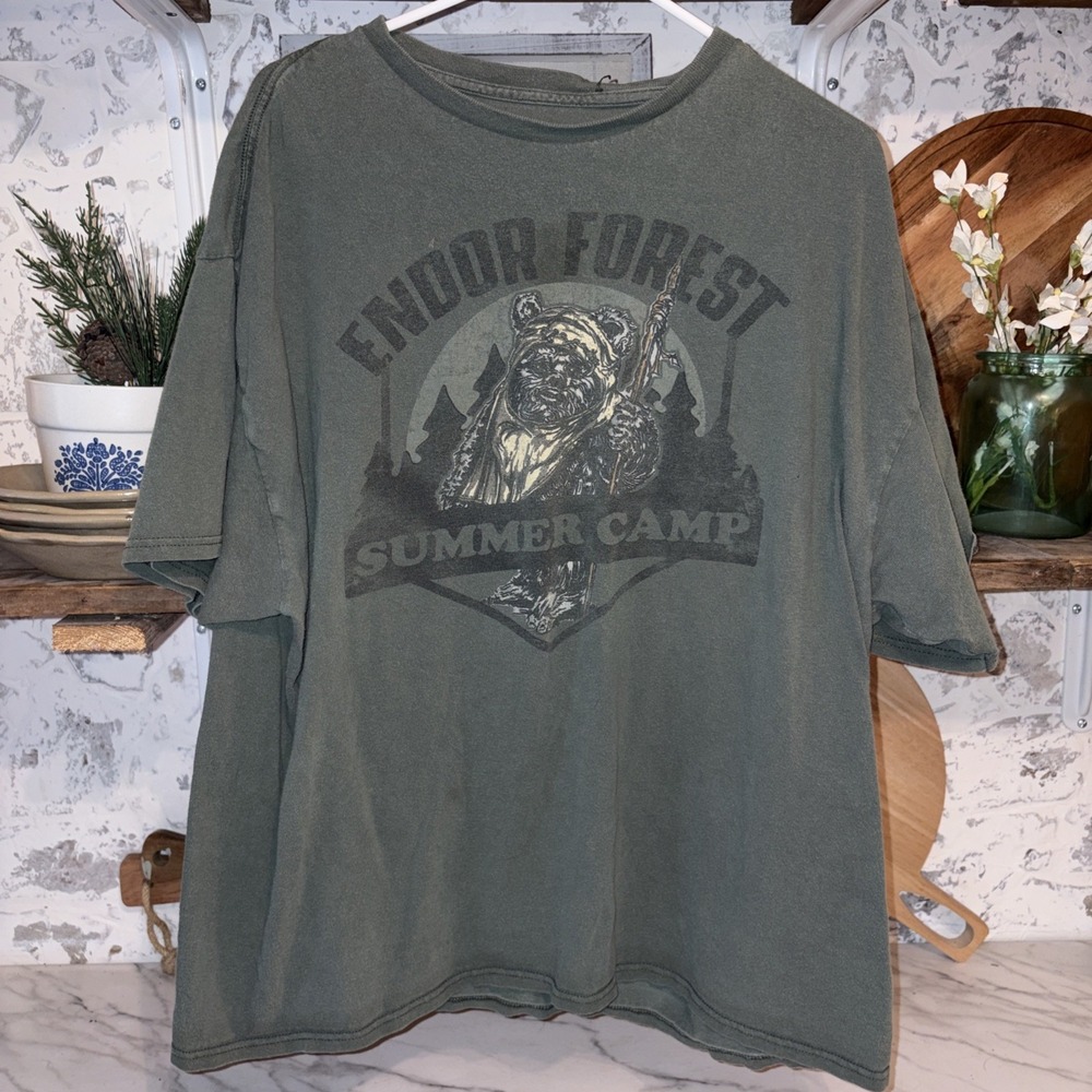 Star Wars Ewok Endor Forest Green Oversized XL Retro T Shirt Unisex